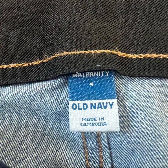 Old Navy Maternity Front Low Panel Power Slim Straight Denim Jeans for Pregnancy - Picture 3 of 4